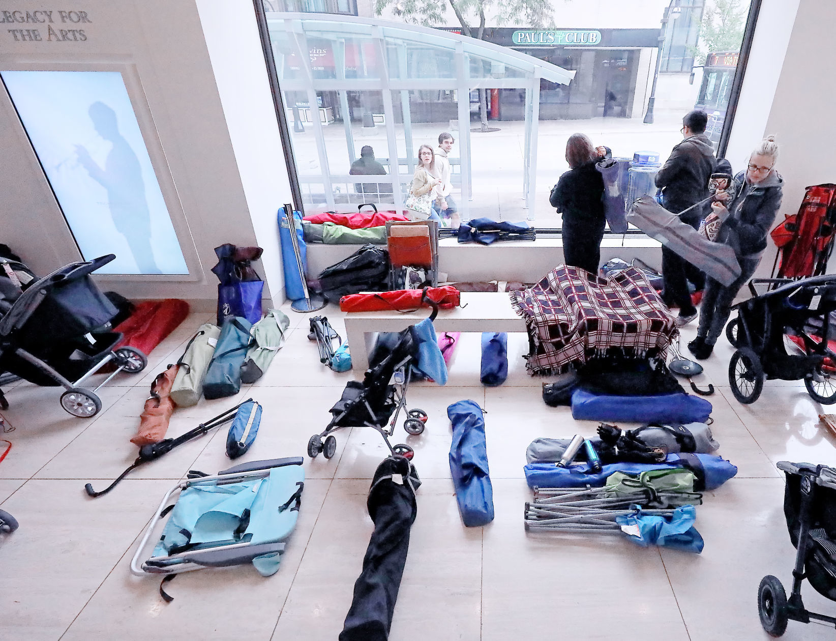 Overnighters' belongings